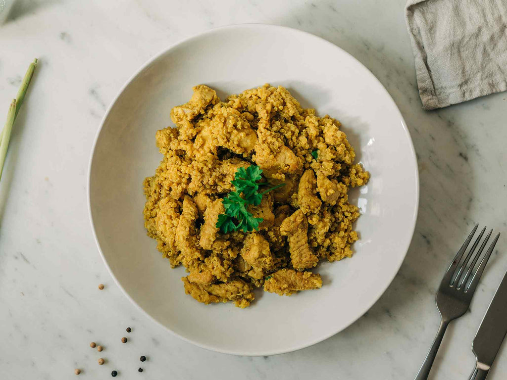 Zitronengras-Putengeschnetzeltes mit Quinoa